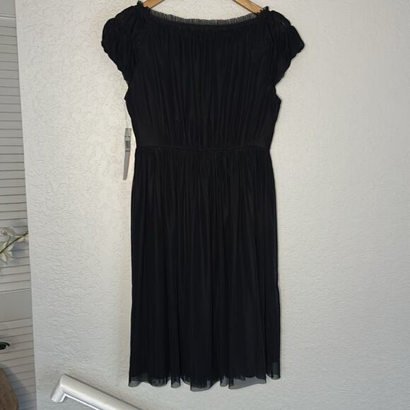 NEW London Times Black Empire Mini Dress Mesh Goth Witchy Coquette Flirty Y2K - Picture 10 of 10